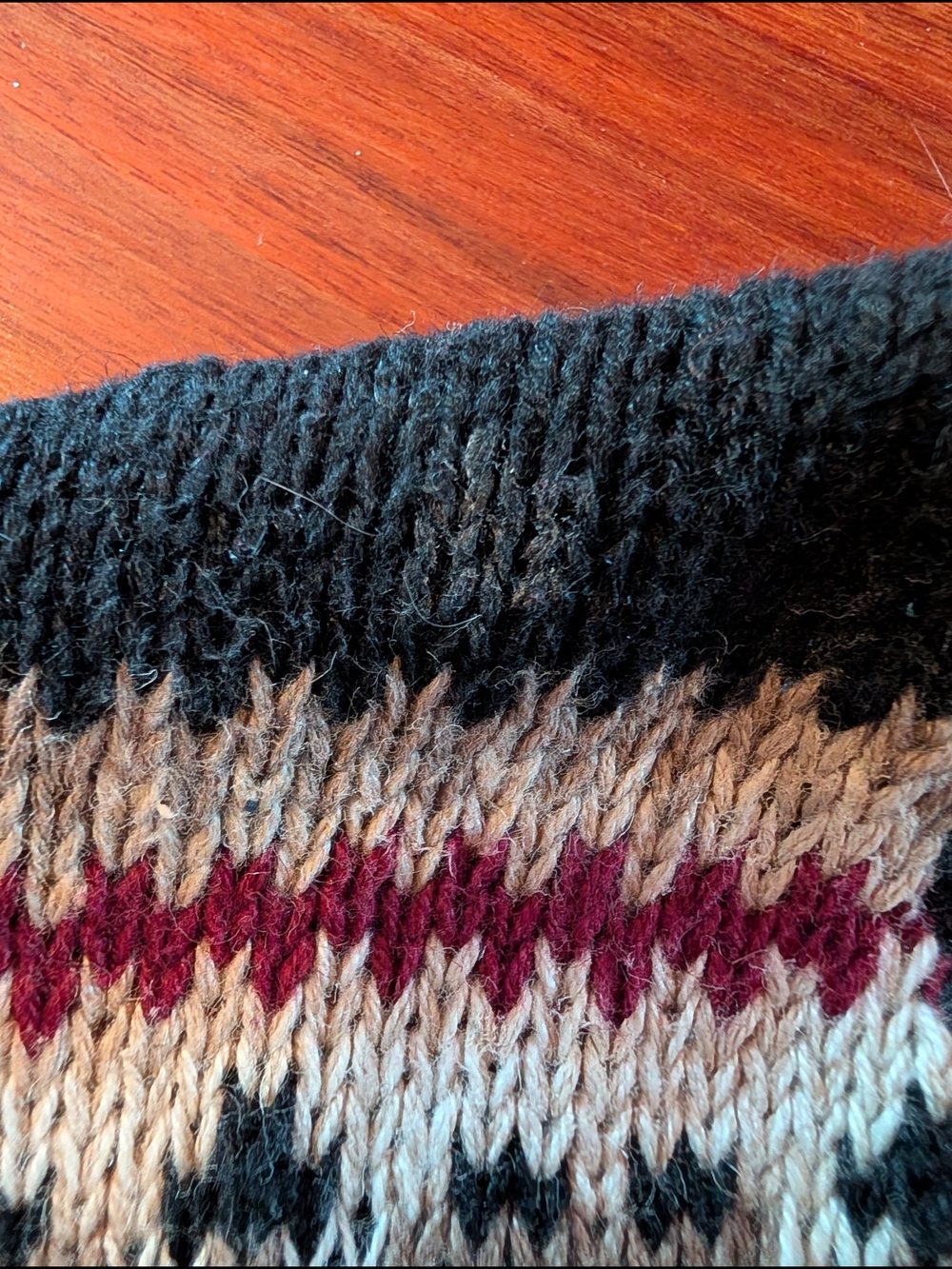 Women's Black Fair Isle Button-Front Cardigan Sweater - Picture 3 of 5